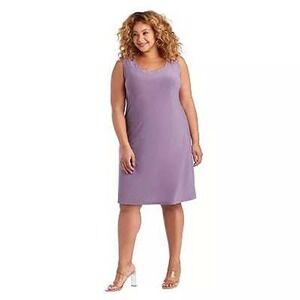 R&M Richards Lavender Dress Sleeveless Midi Sheath Dress Size 16‎
